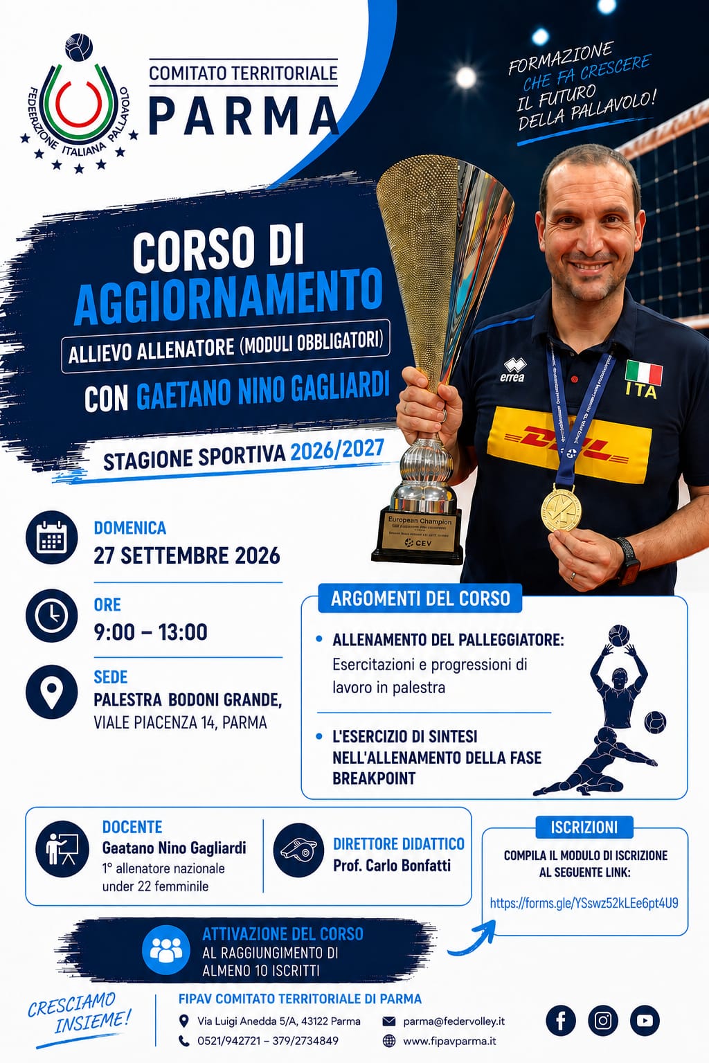 Indizione Corso Aggiornamento Allievi allenatori (Moduli Obbligatori)